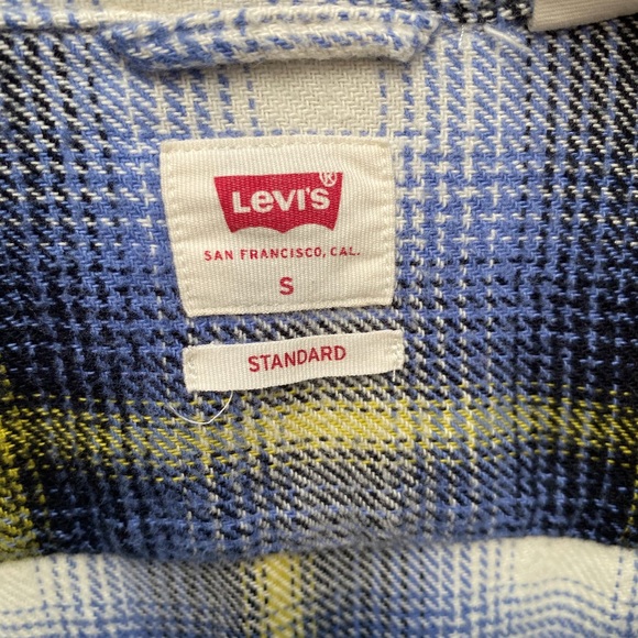 Unisex Levi’s Plaid Worker Flannel Long Sleeve Button Up Collared Overshirt - Picture 8 of 9